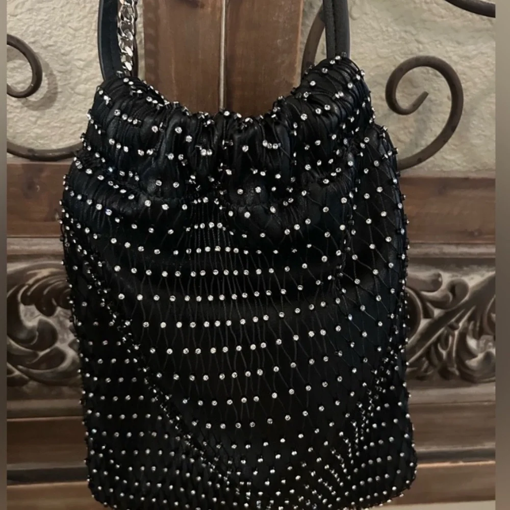 Zara Diamond Beaded Drawstring Bag - Picture 4 of 8